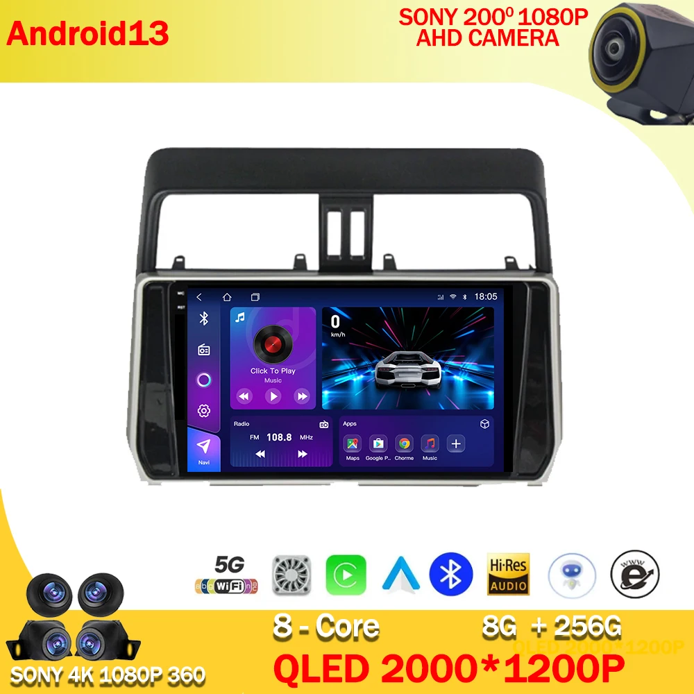 

Android 13 For Toyota Land Cruiser Prado 150 2017-2018 Car Radio Multimedia Video Player Navigation stereo GPS No 2Din 2 Din DVD