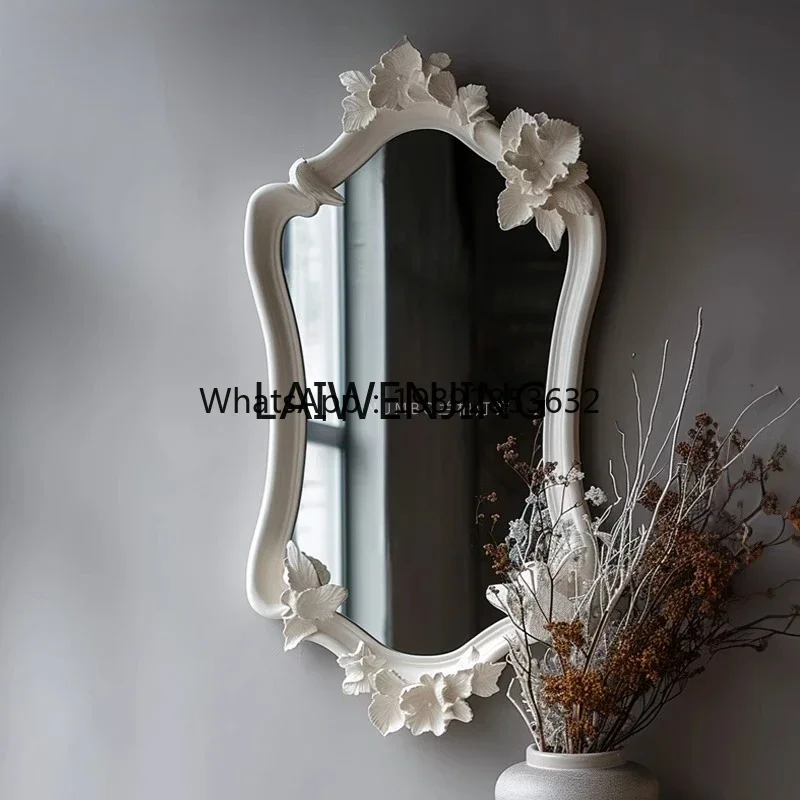 B1  French wall-mounted dressing mirror retro carved full wall-mounted entrance floor-to-ceiling mirror