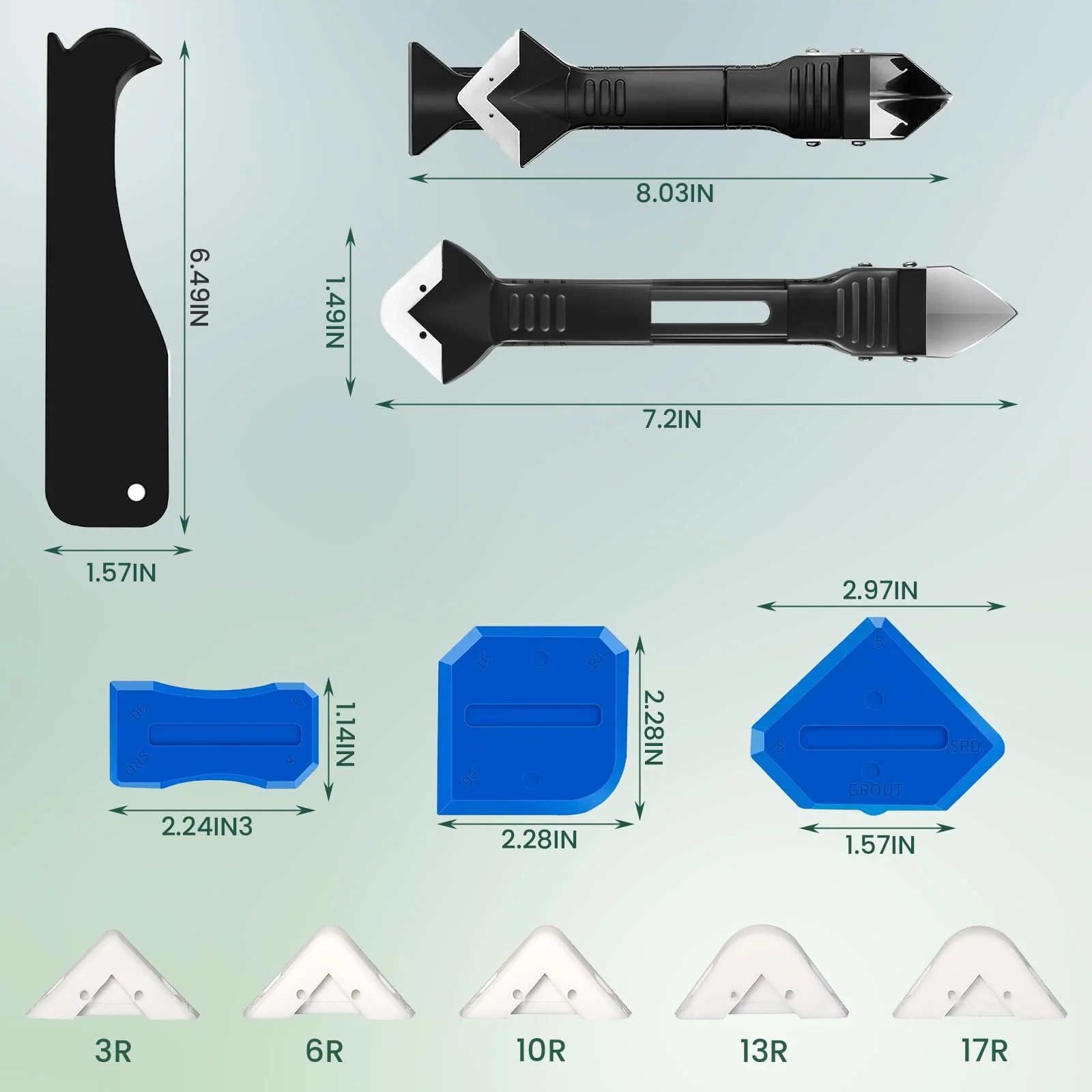 Silicone Caulking Tools-3 in 1 Sealant Finishing Tool Grout Remove Scraper Caulk Remover Glass Glue Angle Scraper for Bathroom