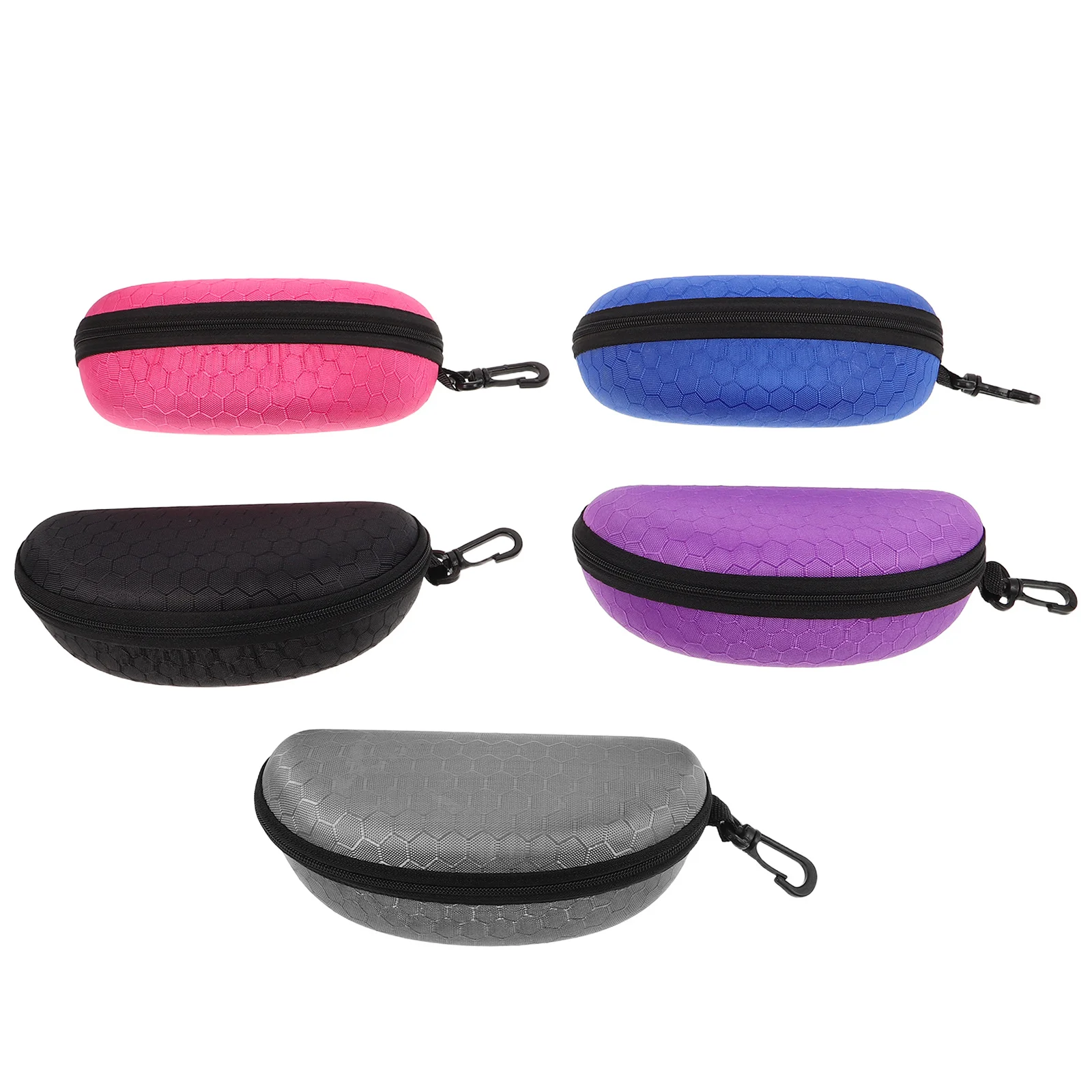 5 قطع من حقيبة تخزين النظارات الشمسية للسفر مقاومة للصدمات من مادة إيفا بسحاب منظم للنظارات مدمج لبطاقات مفاتيح النظارات المحمولة