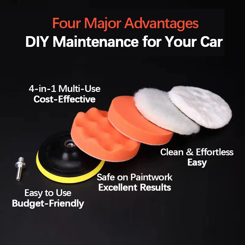 Car waxing gadget electric drill polishing machine self-adhesive sponge wheel wool ball sponge polishing disc tool set