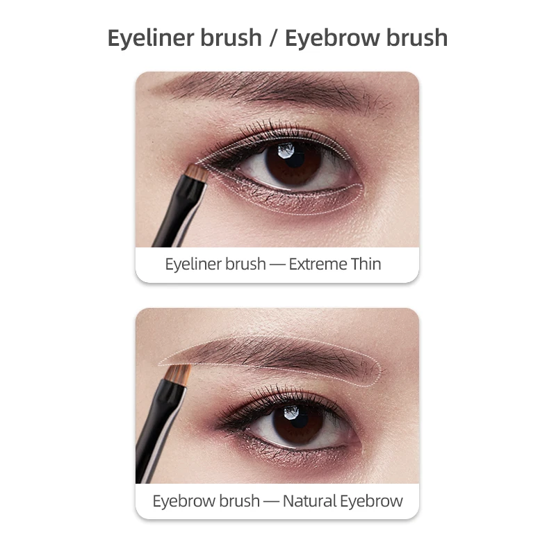 MyDestiny Ultra Thin Fine Flat Eyeliner Brush Oblique Eyebrow Brush Knife Edge Makeup Brush Liquid Eyeliner Brush