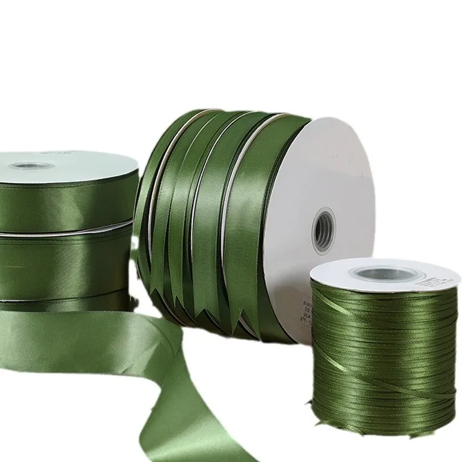 100Yards Green Satin Ribbon 6mm 10mm 15mm 25mm 38mm 50mm Sash Gift Bow Handmade DIY Craft Wedding Party Supply Decoration