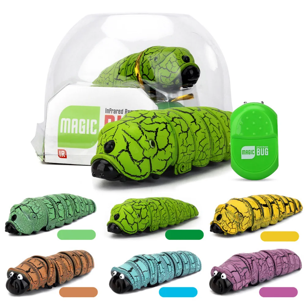 IR Infrared Remote Control Caterpillar Realistic Insect Toy Fake Worm Prank RC Bug Entertainment Gifts AC266