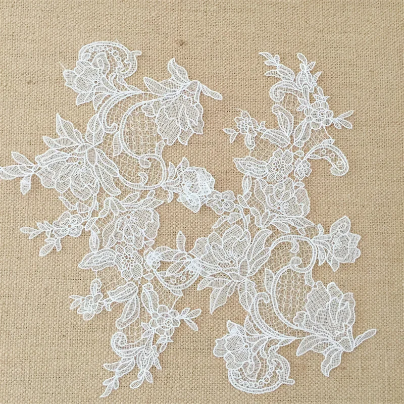 10PCS/5Pair Off White Fish Thread Flower Mirror Flower Patch, DIY Hand Work Bride Headdress Accessory Accessory Material RS24003