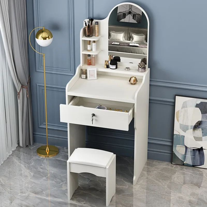 #Modern Simple Fashion Bedroom Dressing Table Storage Cabinet Small Girl's Ins Popular Style Makeup Table Panel for Living Room