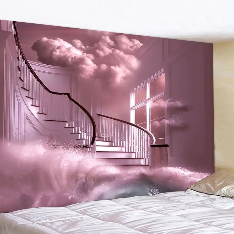 VIKAMA High Altitude Cloud Sea Tapestry, Breathtaking Wall Art Background Cloth for Airy Living Room Aesthetic Home Decor