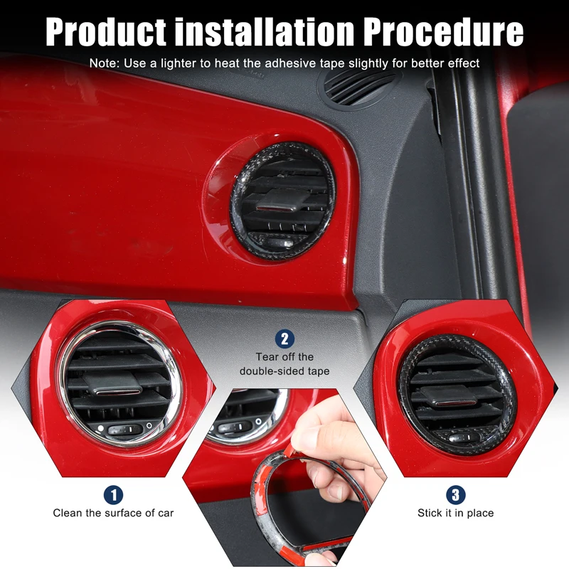 2 قطعة ألياف الكربون الحقيقية لشركة فيات 500 2008-2015 أبارث 595 2012-2015 أبارث 695 2010-2015 سيارة الجانب تنفيس الهواء الإطار اكسسوارات السيارات