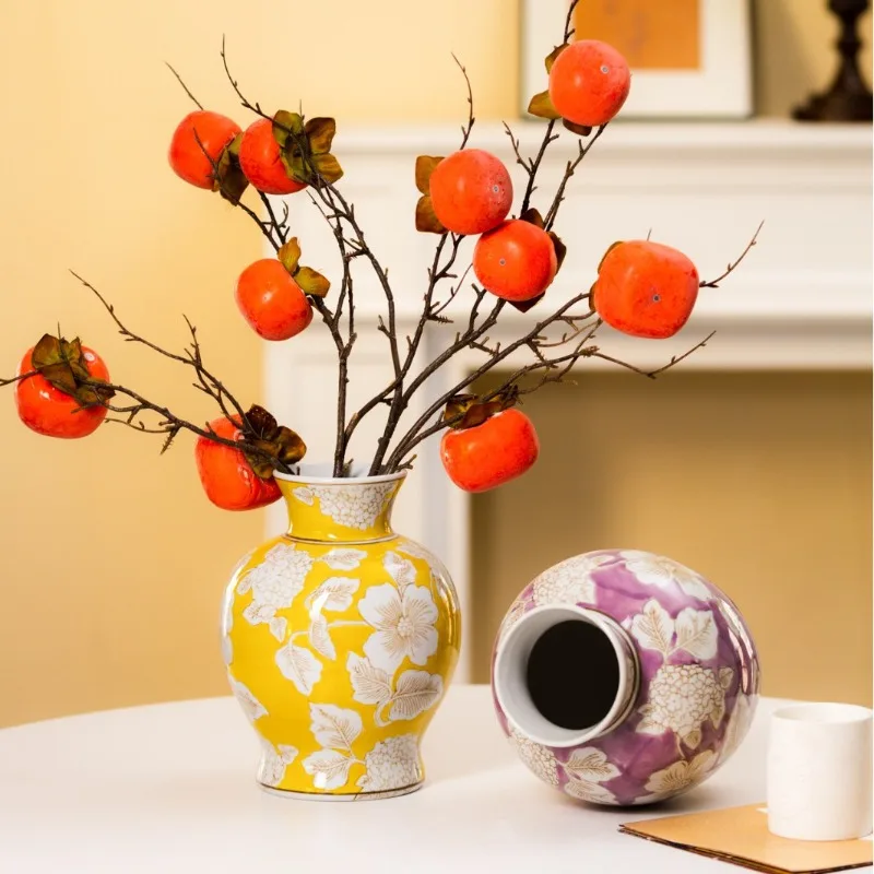 Ceramic Vases Retro Elegant Multi Color Patterns Art Vases Handmade Smooth Desktop Ornament Home Decoration Accessories