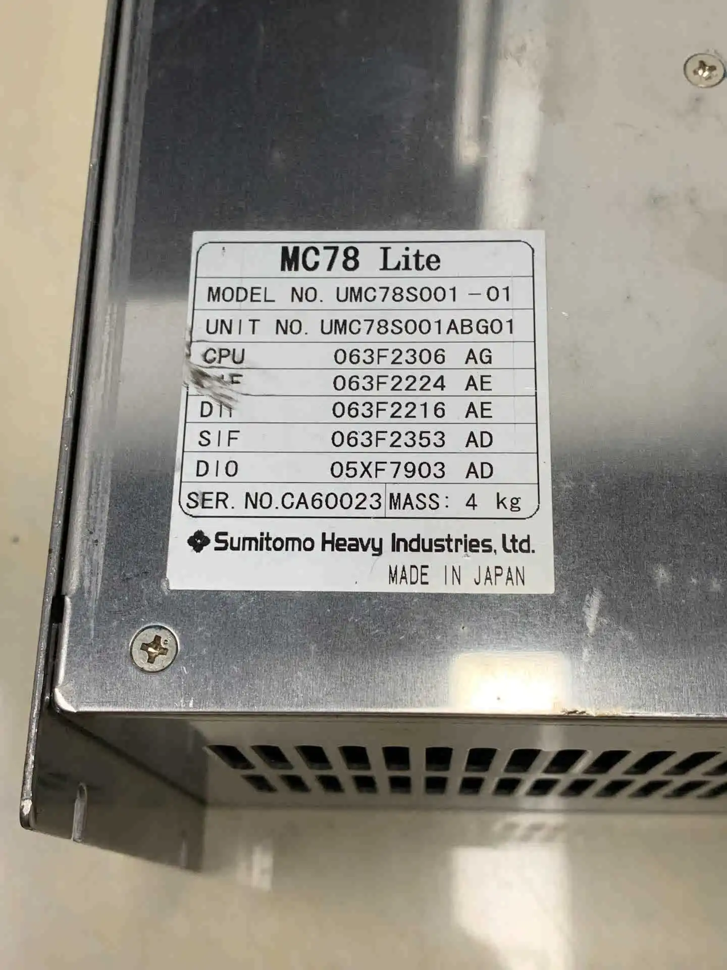 UMC78S001-01 MC78 Motion Controller for Sumitomo