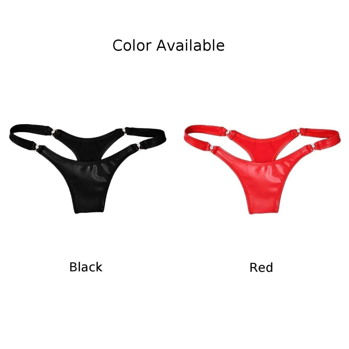 Women Sexy Elastic Shinny Wet Look PVC Leather Thongs G-String Panties Knickers Briefs Underwear Lingerie Solid Female T-back