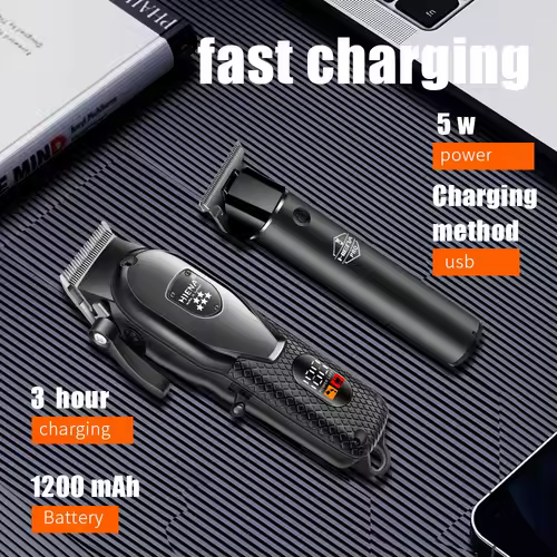 hiena Hair Clipper Kit for Men Electric Shaver Hair Trimmer Professional Cutting Machine Hair Trimmer with LCD Digital Display - Image 4