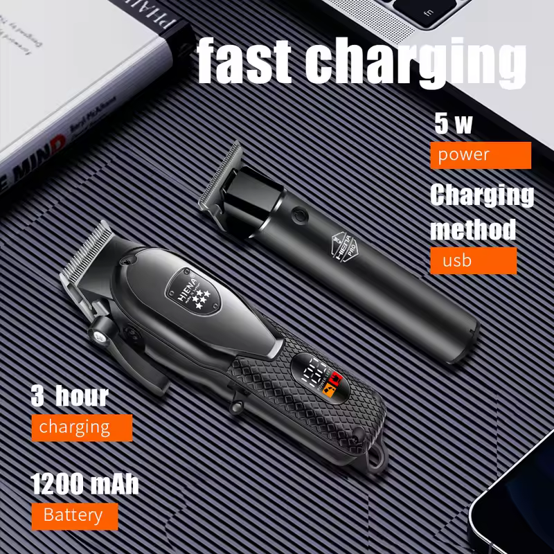 hiena Hair Clipper Kit for Men Electric Shaver Hair Trimmer Professional Cutting Machine Hair Trimmer with LCD Digital Display - Image 4