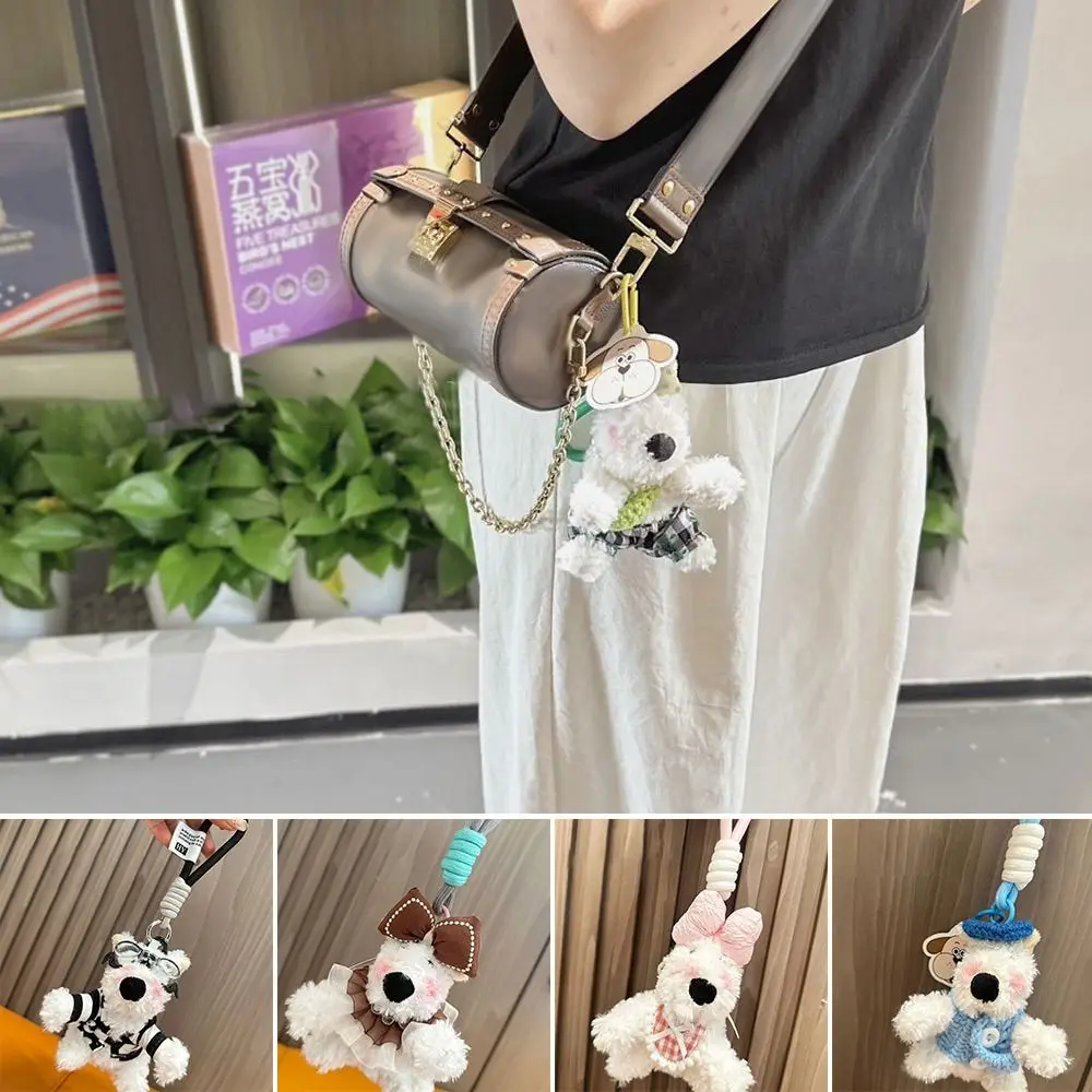 Cute Plush West Highland Dog Keychain Cartoon Hanging Ornament Puppy Doll Pendant Bag Pendant Bag Accessories