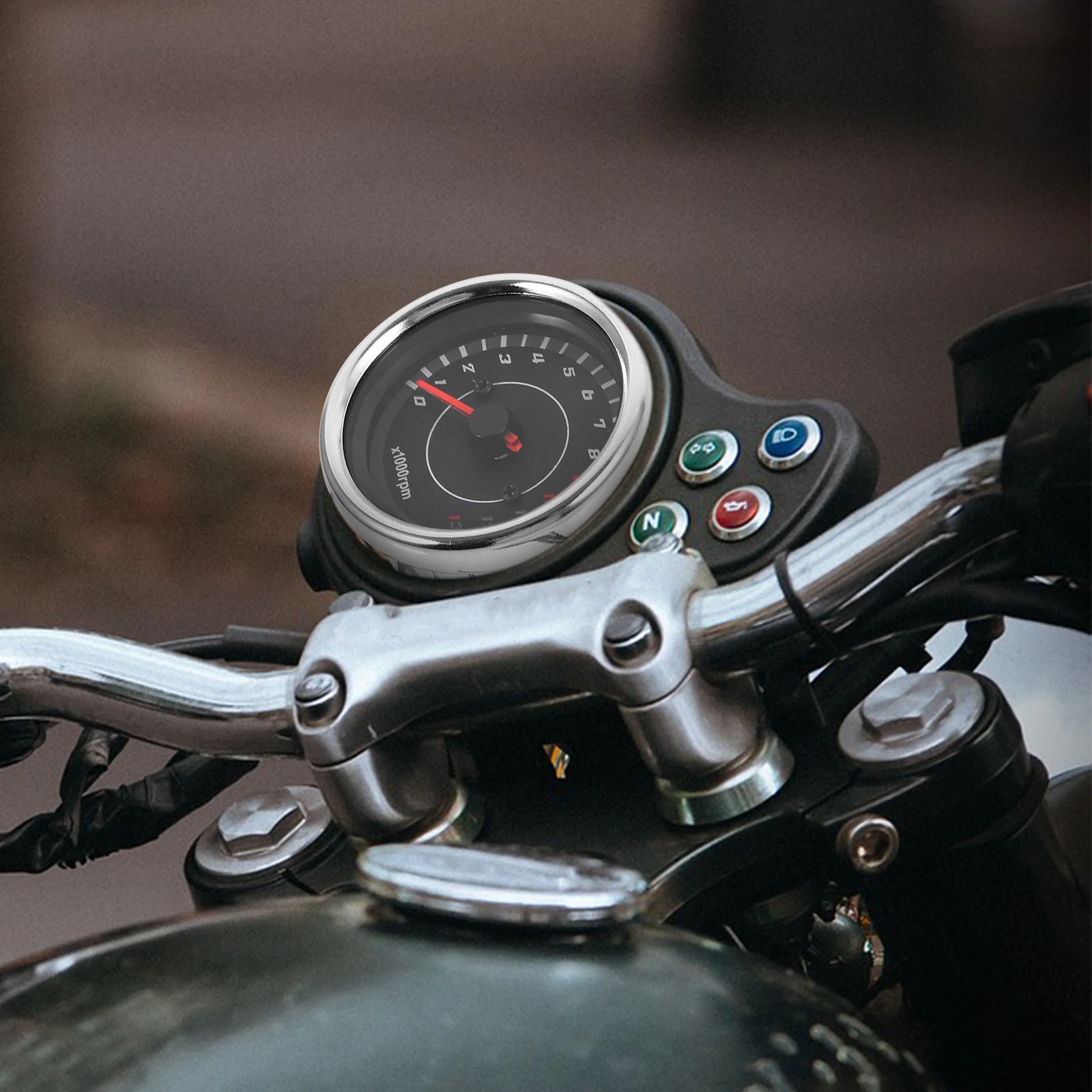 

Motorbike Modified Speedometer Motorcycle Instrument Gauge Waterproof Zinc Alloy Tachometer Retro Style Easy Install Durable