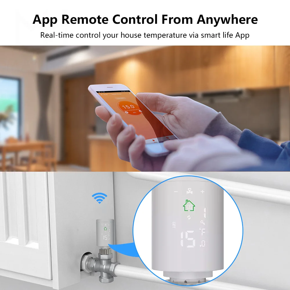 ZigBee Tuya New Radiator Actuator Valve TRV Smart Programmable Thermostat Temperature Heater Alexa Voice Control Google Home