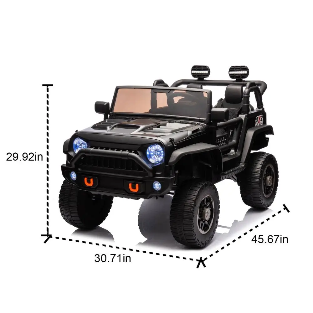 24V Two-Seater Kids Ride On Truck Car Toys W/Parents Control Four-wheel Suspension Lights Two independent seat belts For Aged 3+