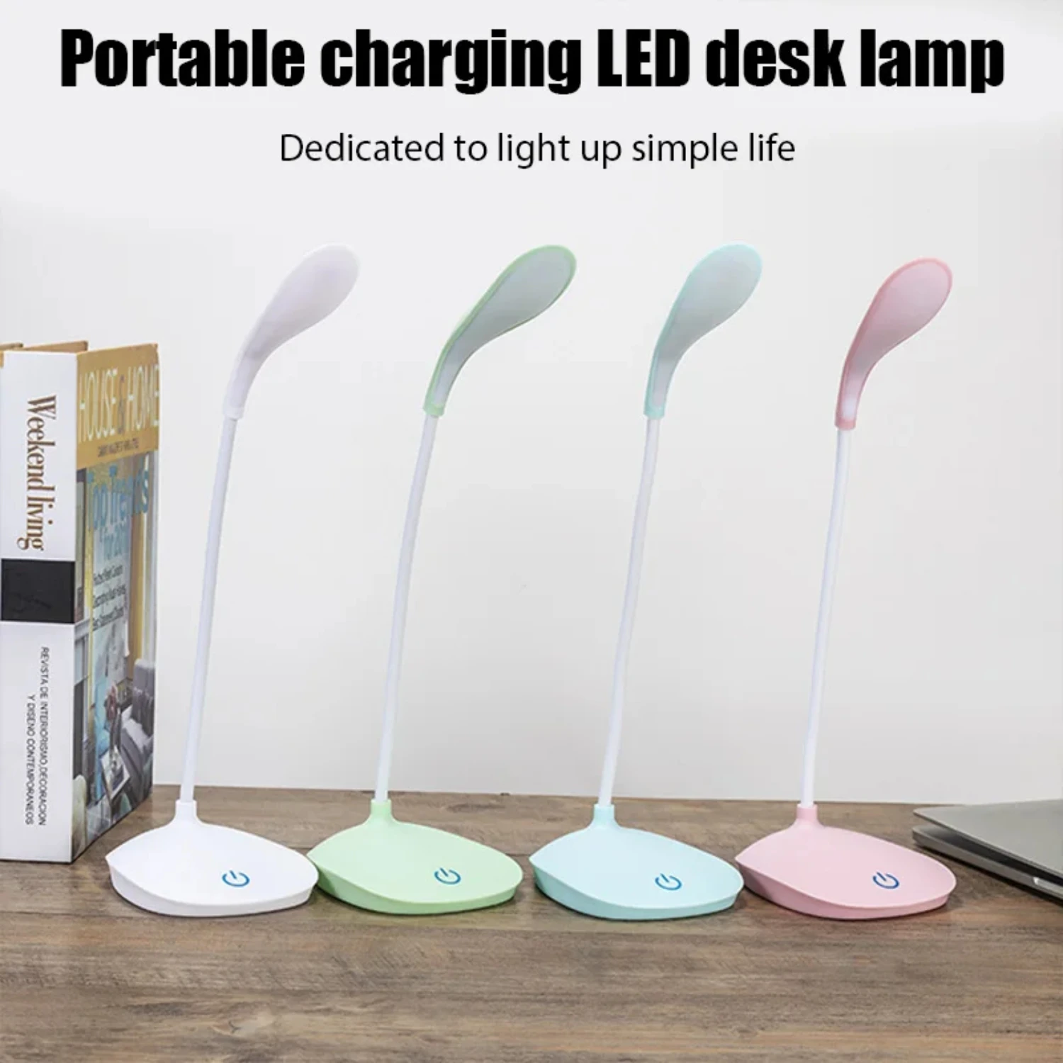 Portable Lightweight Rechargeable LED Desk Lamp with Eye Protection Stand - Ideal for Studying, Reading, and Relaxing - Dimmable