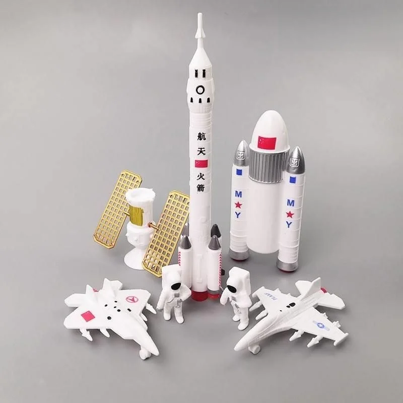 Astronaut Rocket Planet Model Kit 7pcs Space Shuttle Display Piece Aviation Model Exploration Rocket Decoration Astronaut Toy