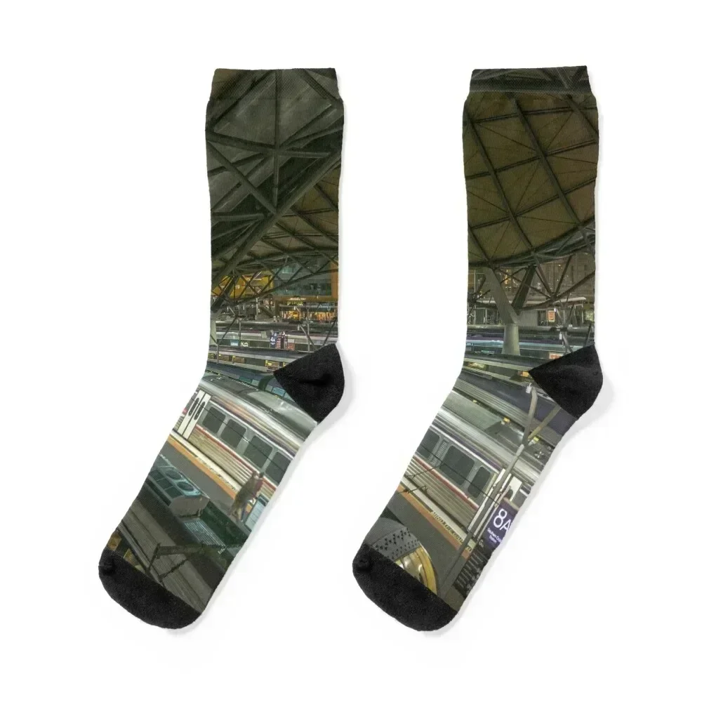 

Trains at Southern Cross Station - Melbourne, Victoria Socks противоскользящие футбольные ретро прозрачные эстетические дизайнерские мужские носки женские