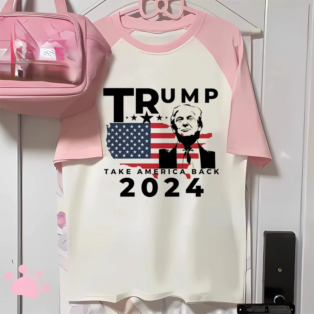 Donald Trump t-shirt women 80s Colorful kawaii Retro graphic Digital tshirt 2000s Grunge Psychedelic 80s Breathable