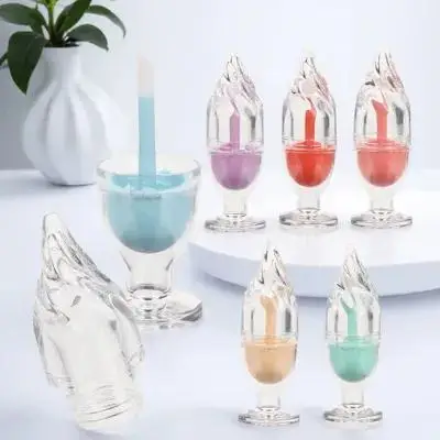 

6pcs Lip Gloss Bottle Ice Cream Shaped Tubes 5ml Transparent DIY Container Refillable Lipstick Holder