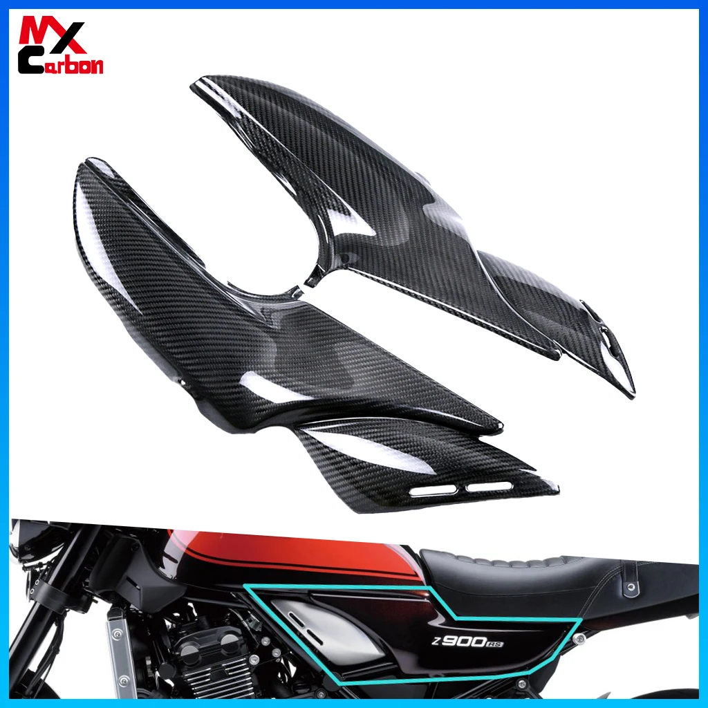 Motorcycle Tank Side Panels Carbon Fiber Fairing Accessories For Kawasaki Z900 RS Z900RS 2018 2019 2020 2021 2022 2023