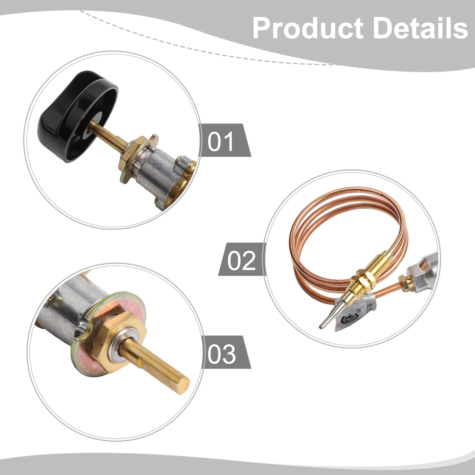 Efficient Gas Flow Control with Our Safety Valve Kit Includes Necessary Components Like Knob and Thermocouple Wire