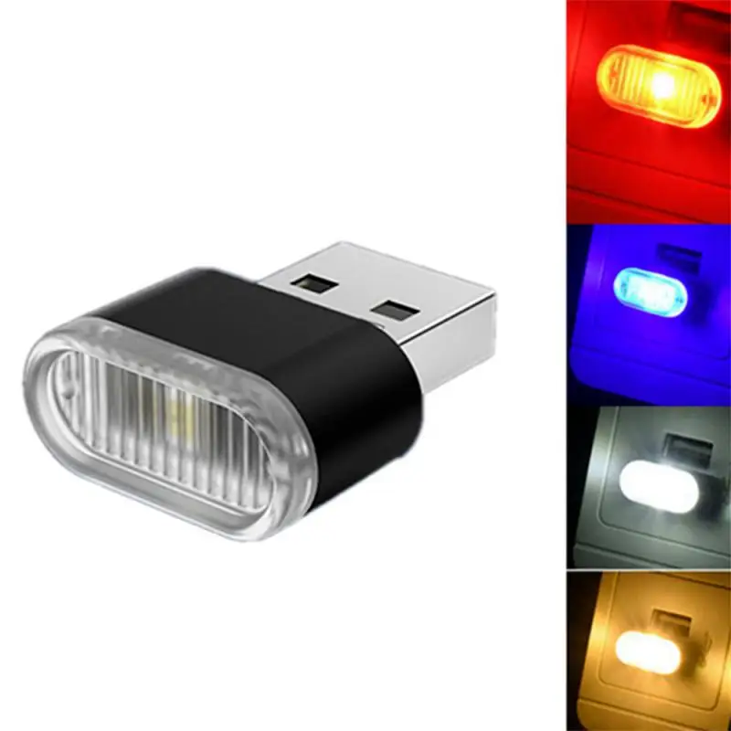 Auto Mini USB LED Atmosphere Lights Car Interior Neon Decorative Lamp Emergency Lighting Universal PC Portable Plug Play