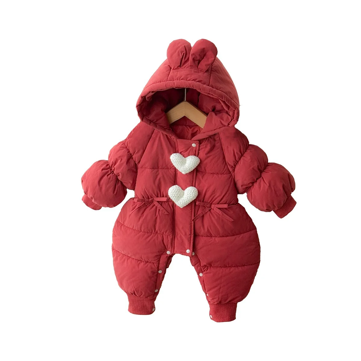 0-2세 여아용 티엔드 겨울용 면 재킷, 고탄력 따뜻한 안감, 지퍼 잠금, 캐주얼 웨어