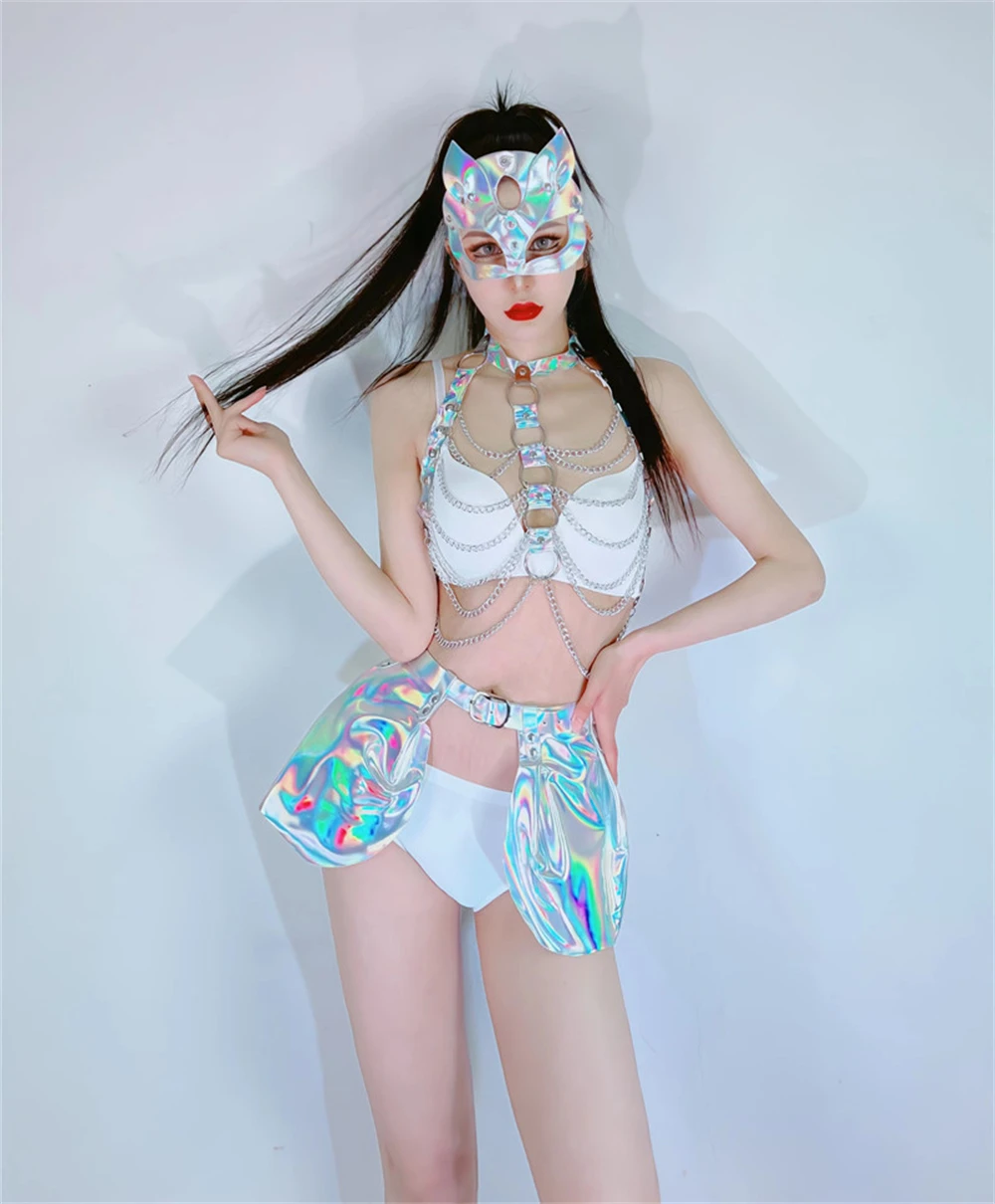 New DS Performance Dress New Sexy Gogo Leading Dance Dress Laser Set Atmosphere Tour Stage Dress Set