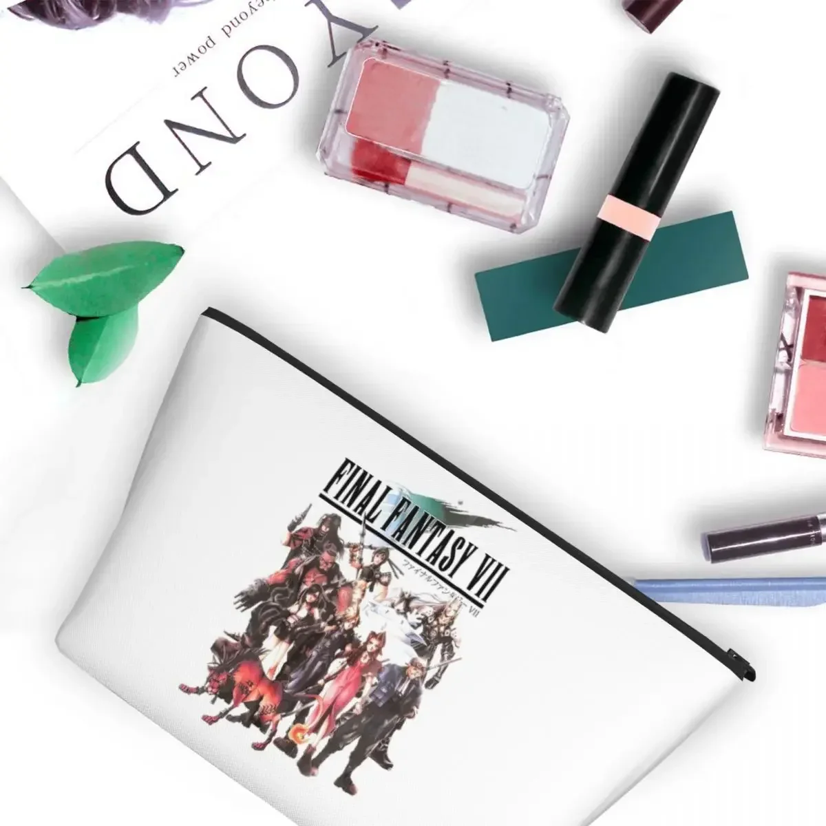 Final Fantasy VII Group Women Cosmetic Bags Travel Makeup Organizer Pouch Toiletry Storage Dopp Kit Box