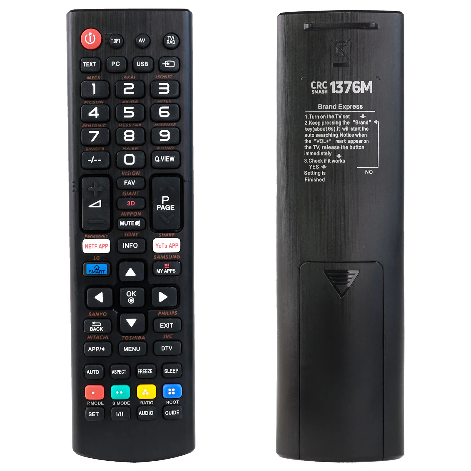 جهاز تحكم عن بعد للتلفزيون العالمي يستخدم لـ HAIER GIANT SONY SAMSUNG PHILIPS JVC ISONIC HITEC HISENSE KHIND NIPPON TCL DAEWOOD AKAI