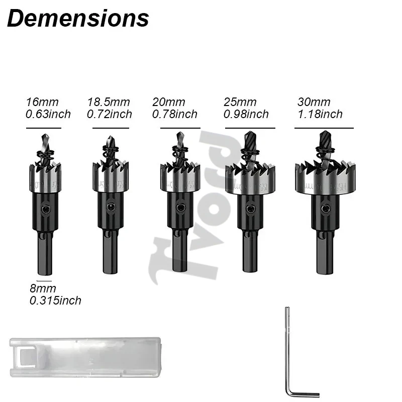 Hole Saw Cutter Drill Bit Set Holesaw Core HSS Wood Soft Metal Sheet Plastic PVC Stainless Steel High Speed for Power Tool