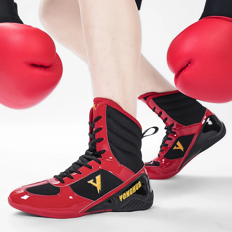 

Изысканные модные боксерские туфли для пары, нескользящая обувь для фитнеса, мужские весовые туфли на шнуровке, профессиональная борцовская обувь для соревнований