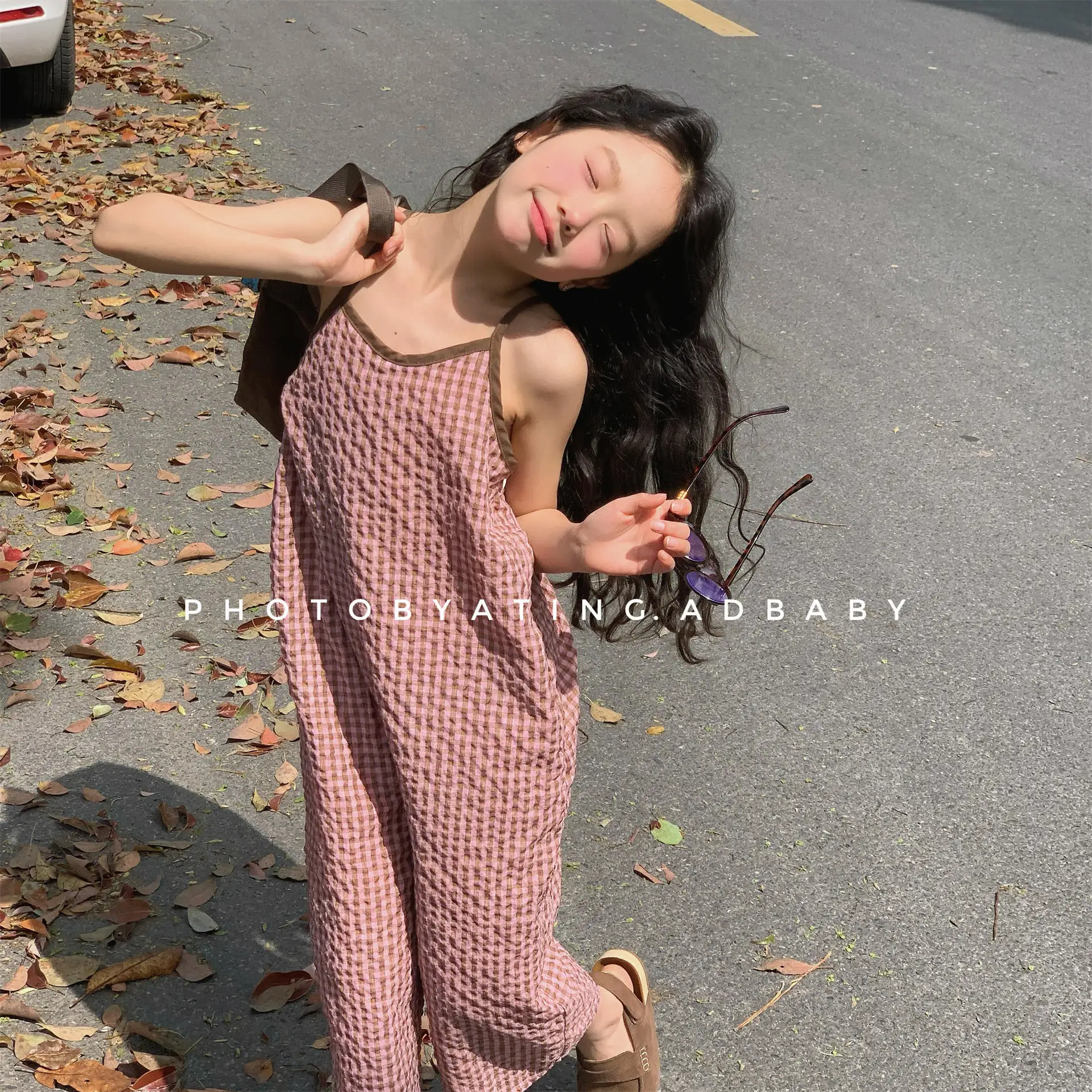 2026 Summer New Children Sleeveless Jumpsuit Girls Sling Trousers Kids Loose Playsuit Baby Casual Pants Thin Cotton Baby Clothes