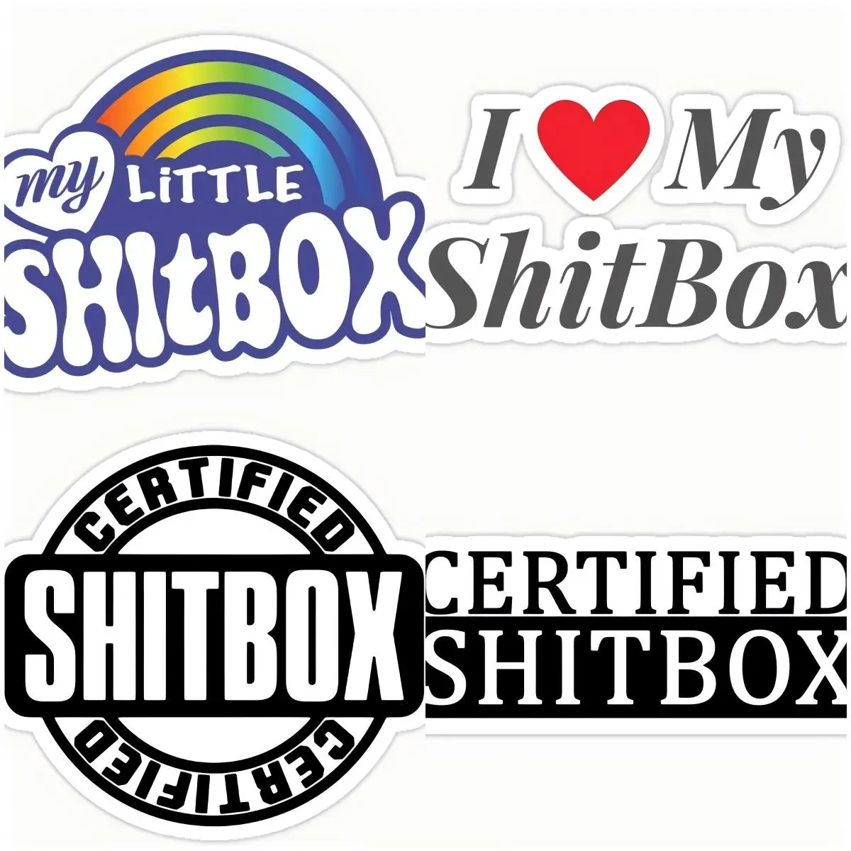 

I Love Shitbox Car Styling Stickers Vinyl Auto Decals Trunk Windshield Laptop Decoration