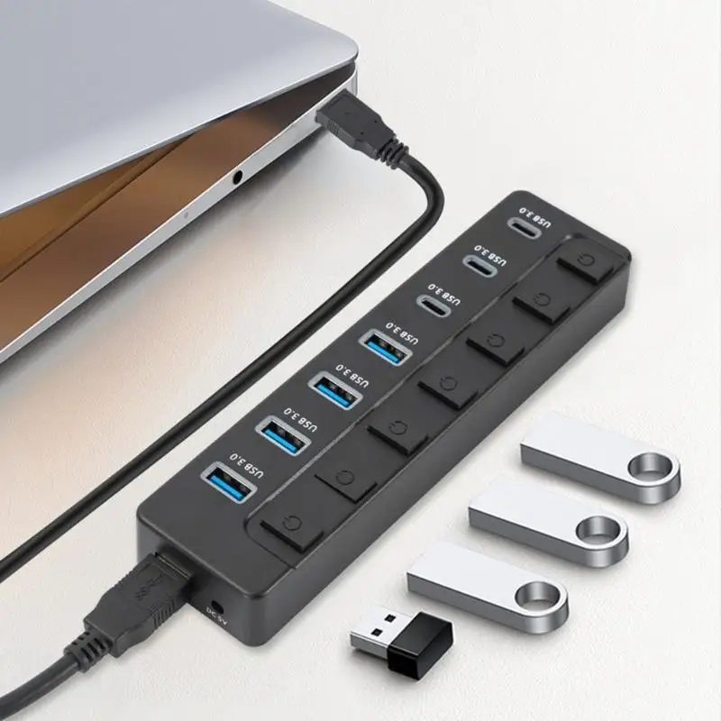 

652F USB C Adapter 7 в 1 сплиттере с 4 USB3.0 Port 3 Type C Port Port 5 Гбит / с.