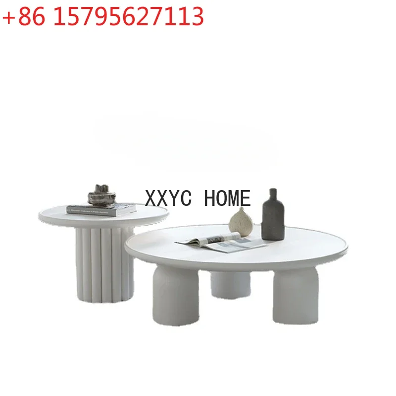 

Nordic Light Luxury Coffee Table Combination Ins Style Simple Small Apartment Cream Style Living Room