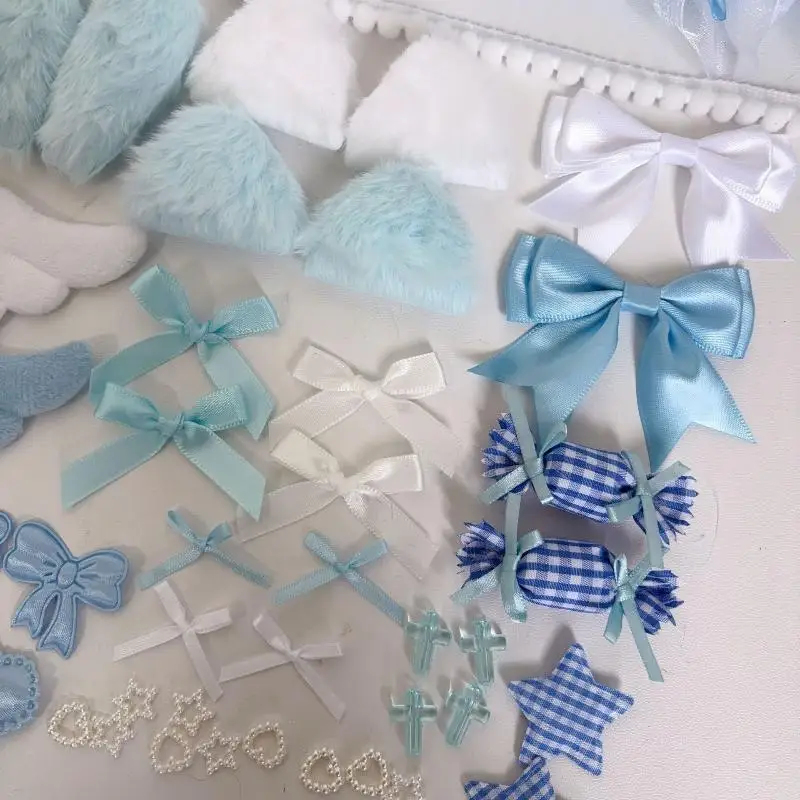 50 Stück Süßes Ita Bag DIY Dekorations-Set Spitzenband Schleife Flügel Itabag Zubehör Lolita Anime Karten- und Abzeichentaschen Handgemachtes Bastelzubehör – Detail 3