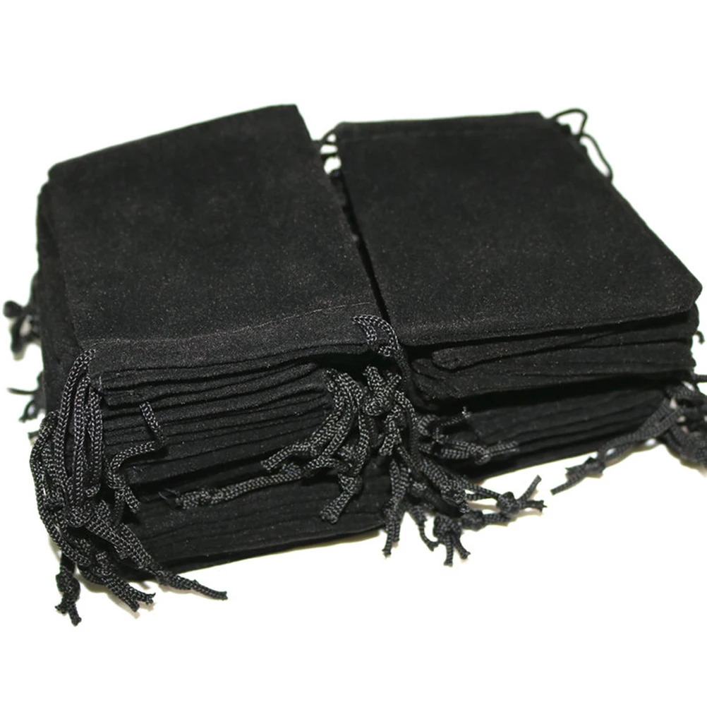 

50 Pcs Velvet Bag Black Gift Bags Earphone Jewellery Pouches Christmas Wrapping