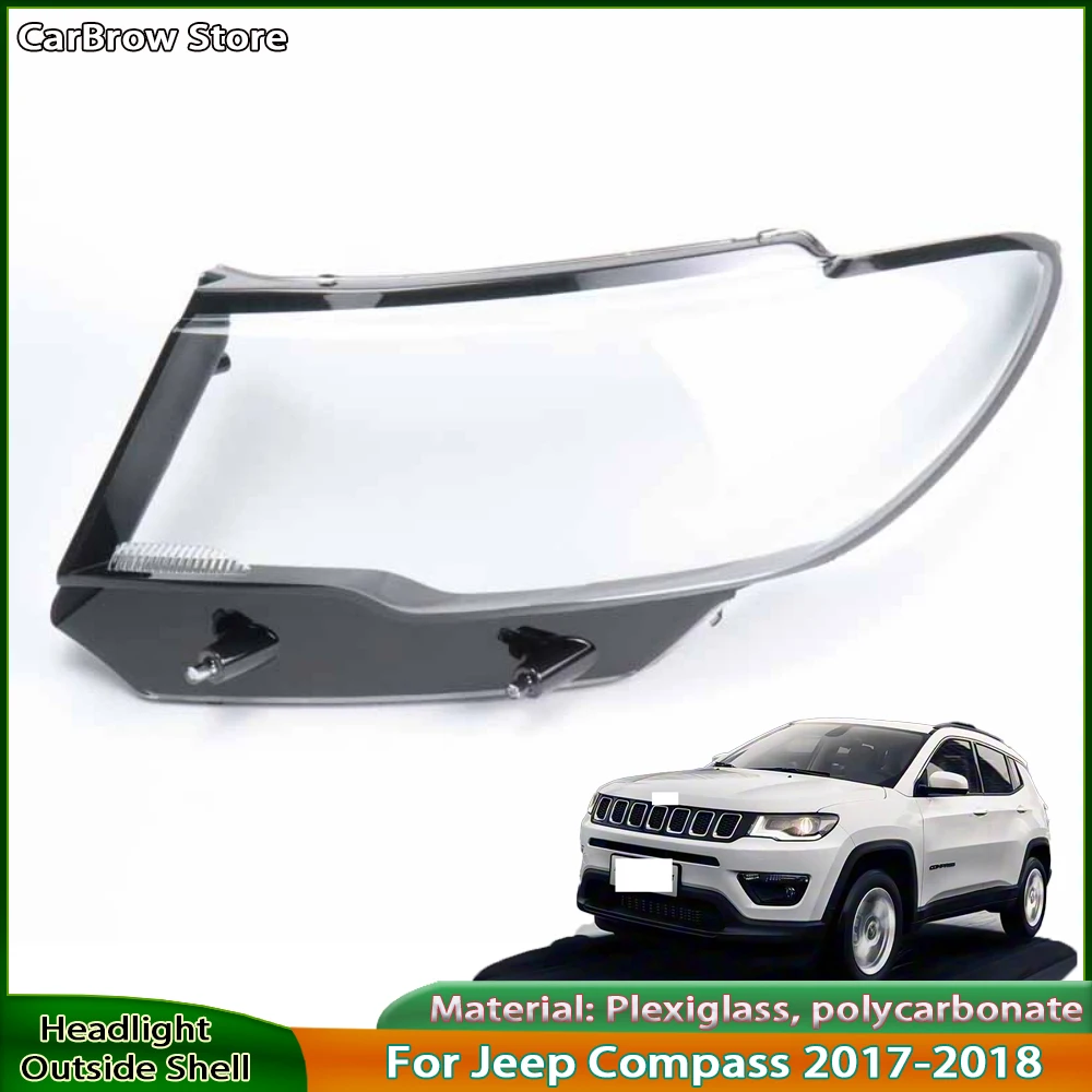 

Headlamp Shell Lens Plexiglass For Jeep Compass 2017-2018 Car Accessories Transparent Headlight Shade Cover Lampshade Case