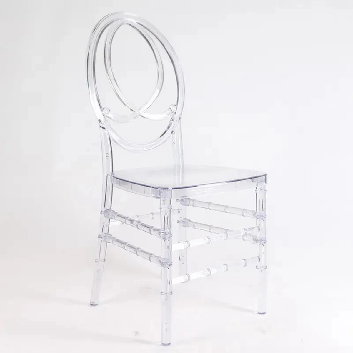 24pcs)Acrylic Transparent Crown Chiavari Crystal Dining Chairs for Wedding