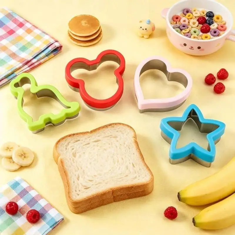 Various Cute Shapes Stainless Steel Bread Cookie Sandwich Cutter For Kids Home Holiday Baking Kitchen Accessories