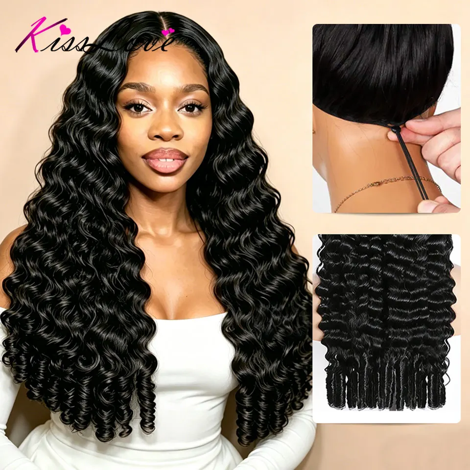 

Burmese Loose Deep Wave Wig Glueless Wigs Human Hair Pull Go 13x6/13x4 Full Lace Front with Snug Fit Drawstring 5x5 Glueless Wig
