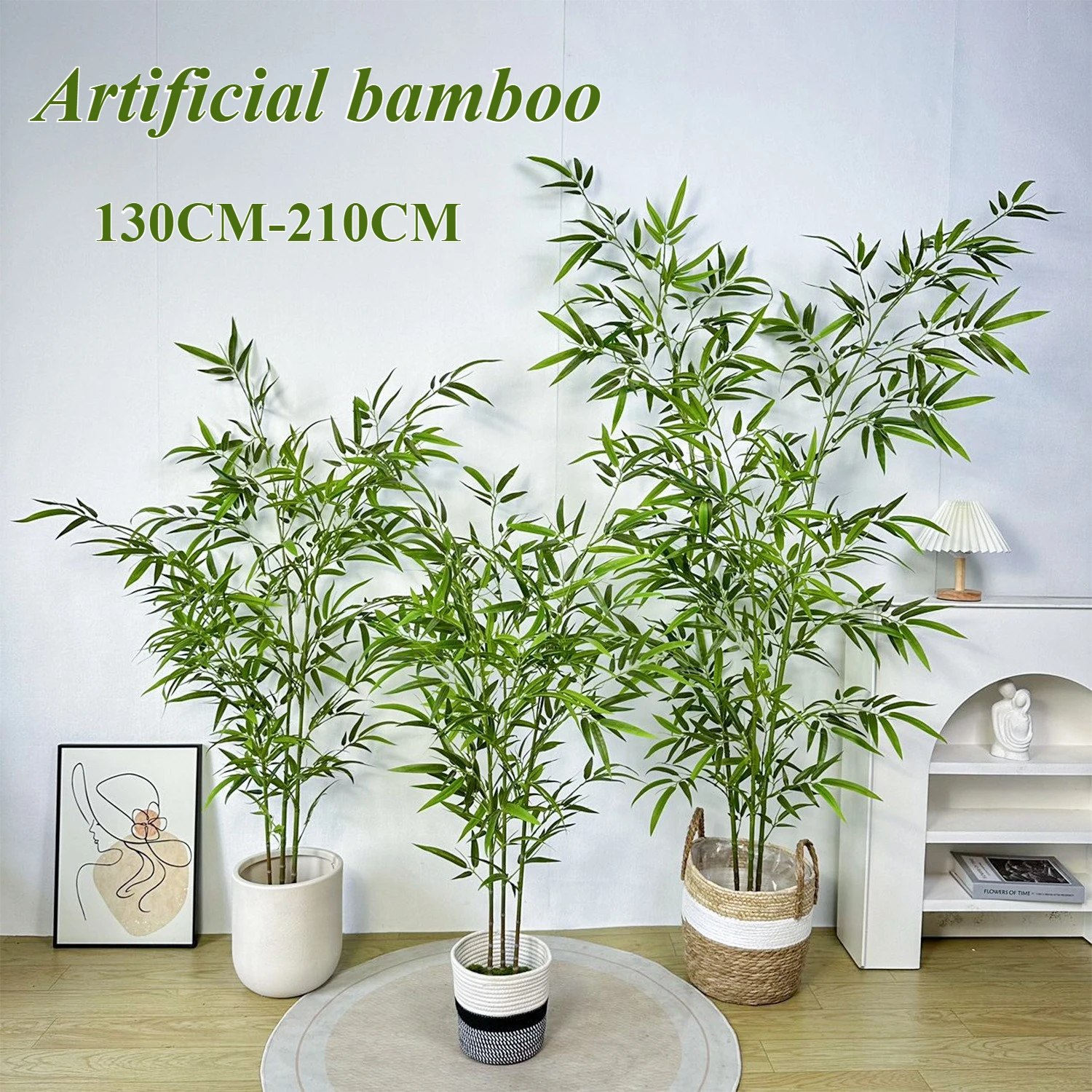 

Artificial Bamboo PVC Material Large Green Bamboo 130CM To 210CM Fake Plant Family Hotel Garden Decoration Green Bamboo