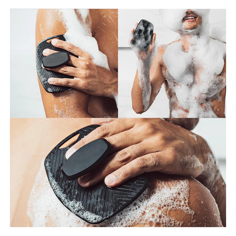 Exfoliërende siliconenborstelreiniger Geen sliphandgreep Body Scrubber reinigt en masseert de huid Badkameraccessoires Badborstel