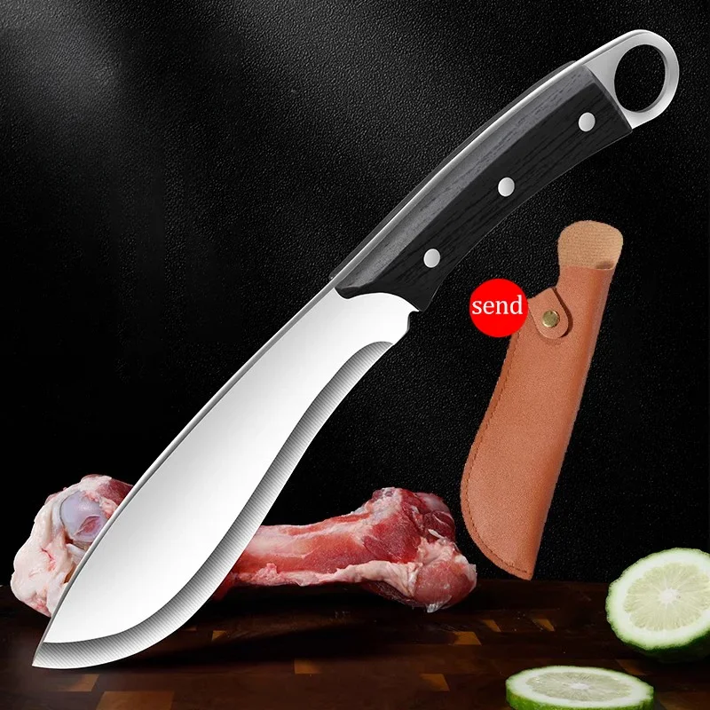 Kitchen Sharp Stainless Steel Meat Cutting Butcher Knife Household Multifunctional Bone Chopping Knife Kitchen Accessories Tools