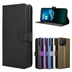 Asus Rog Phone 9 8 Pro 마그네틱 북 커버 홀더 용 가죽 플립 지갑 케이스 Luxury Phone Fundas Shell Coque Capa