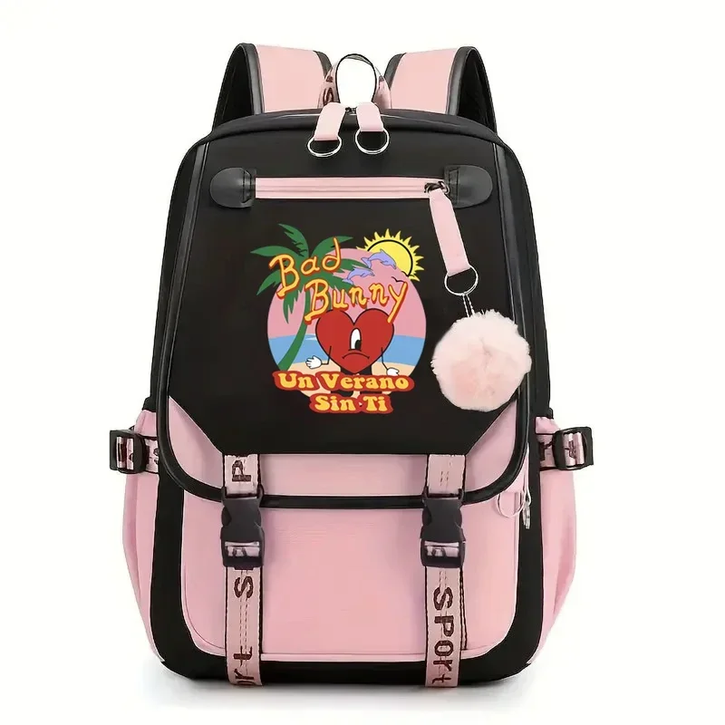 

Bad Bunny A Summer Without Backpack Print Backpacks Girls School Bag for Teenager Laptop Backpack